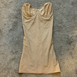 Naomi & Nicole Strapless Tan Shape wear slip. Size 34B
